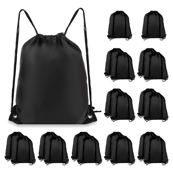 20 Piece Drawstring Backpack Drawstring Bags Black