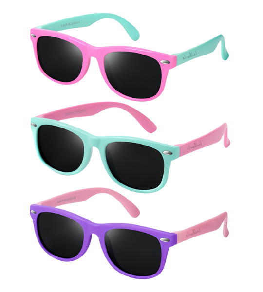 Kingdushi Kids Polarized Sunglasses UV Protection Sun Glasses for Age 3-9