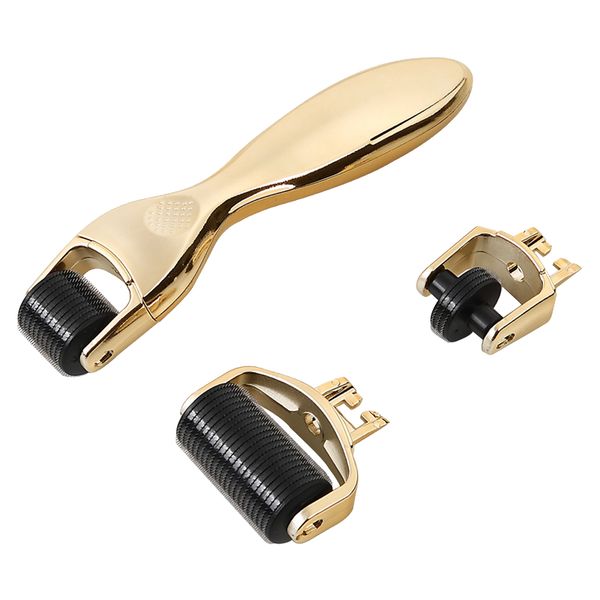 3 in 1 Derma Roller 0.25/0.5/1.0mm Skin Care Kit - Gold