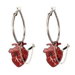 Gothic Heart Drop Earrings Fashion Detachable Eardrop