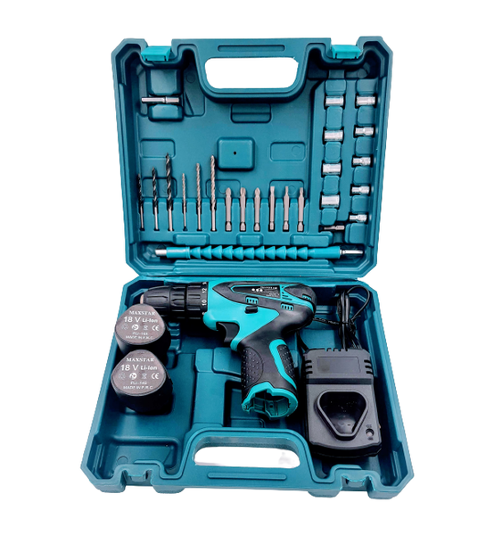 Cordless Rechargeable Lithium-Ion Drill and Screwdriver Set 18V