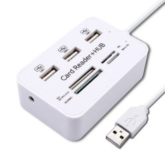 Mini SD TF Card M2 MS Card Reader 3 Ports USB2.0 Hub USB Splitter