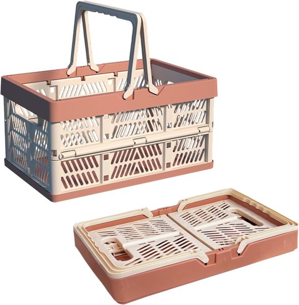 Portable Foldable Plastic Basket - Multi-Purpose Storage