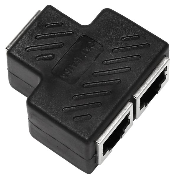 2 Port RJ45 Splitter Adapter LAN Network Ethernet Extender Connector Plug L