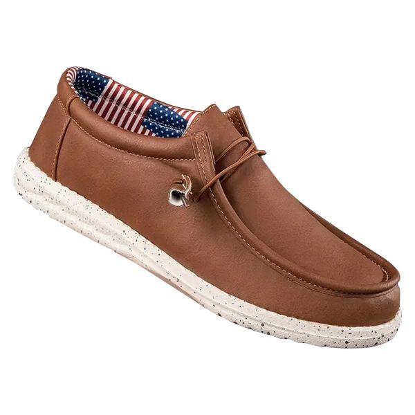 Men's Dark Brown Round-Toe Casual Loafers