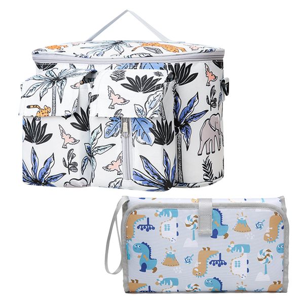 2 PCS Multifunctional Baby Changing Diaper Handbag With Diaper Pad