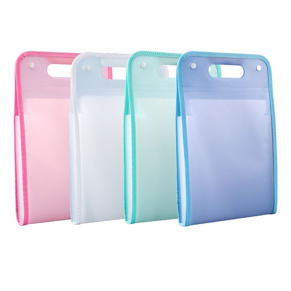 4Pcs A4 Portable Vertical File Folders With 13 Grids