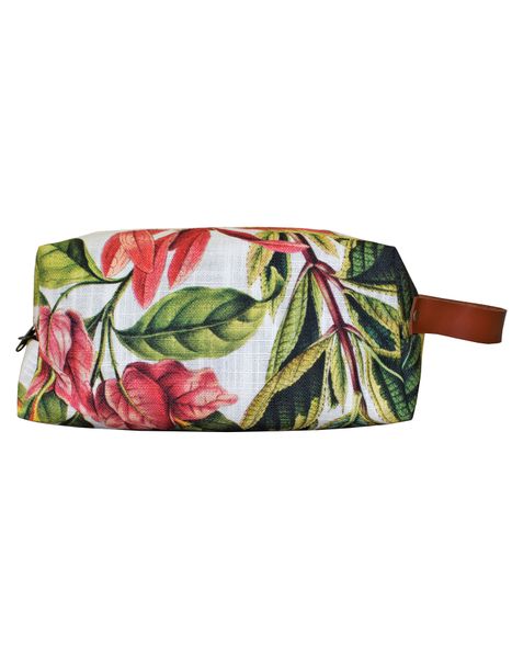 Luvsa LSHJT903 Polycotton Women's Toiletry Bag &amp; Genuine Leather Handle