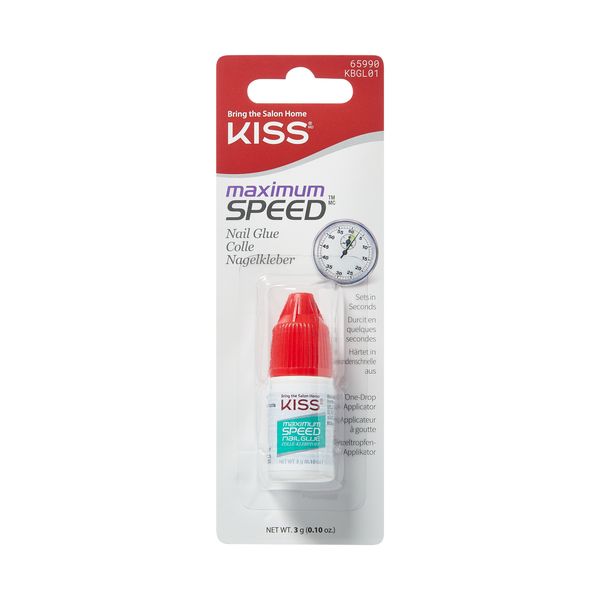 KISS Max Speed Nail Glue - Fast Drying Adhesive for Glue-On Nails for Tips