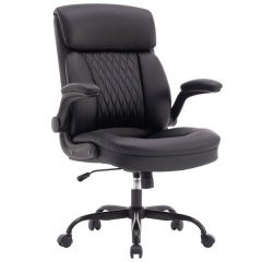 Leather Office Chair Swivel with Ergonomics Comfy Computer