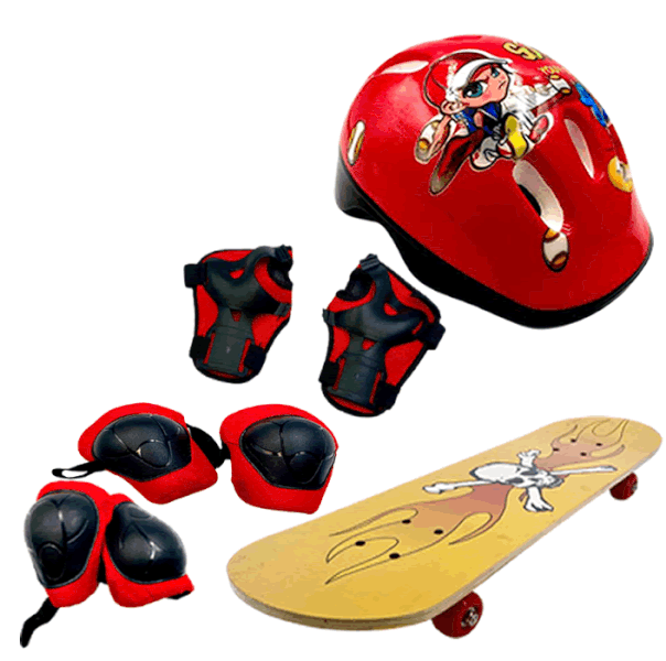 Urban Skateboard (70cm) With Protective Gear For Kids