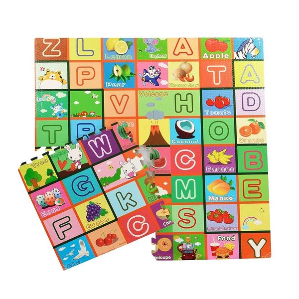 Set Of 4 Baby Alphabet Design Soft Crawling Puzzle Play Mats