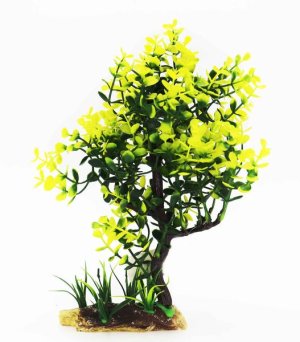Green and Yellow Artificial Aquarium Plant - 22cm High