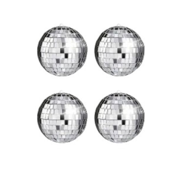 Reflective Hanging Rond Decoration Mirror Disco Balls 4 Piece
