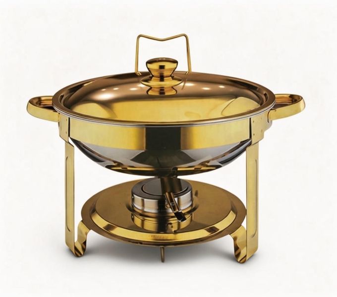 Luxurious Gold-Plated Stainless Steel Chafing Dish - Premium Food Warmer