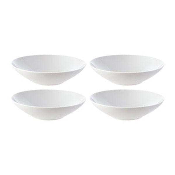 Classic portable white desert bowl Round set of 4