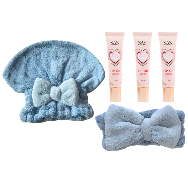 Indulge in Glamour &amp; Comfort: Plush Beauty Combo With Lip Oil Set