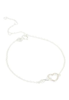 Sterling Silver Infinity &amp; Cubic Zirconia Heart Link Bracelet