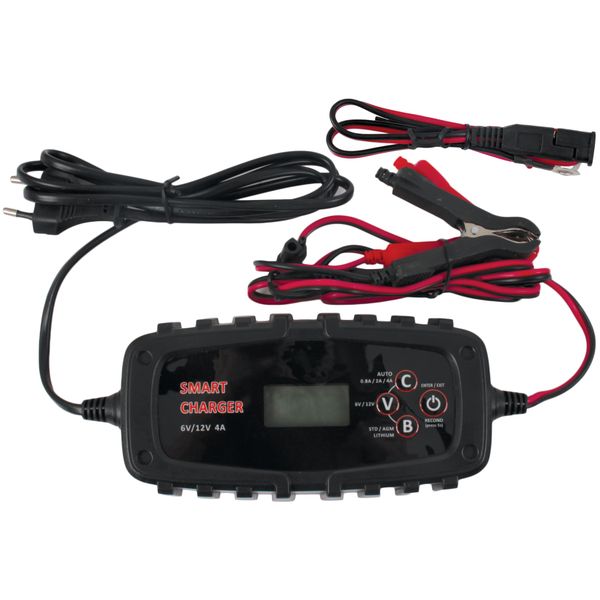 4 Amp Smart Battery Trickle Charger Kit for 6 and 12 Volt Batteries