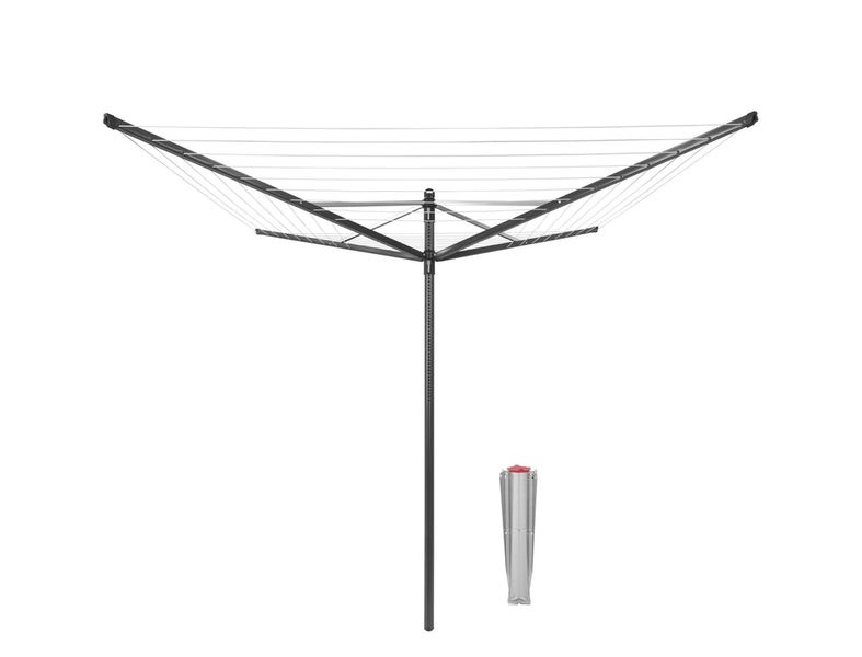 Brabantia - Lift-O-Matic Rotary Dryer 50 m, 45 mm Ground Spike, Anthracite