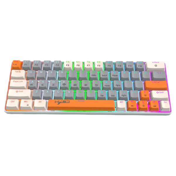HXSJ - Compact 60% Designed Keyboard With Mechanical Switches -Grey &amp; White