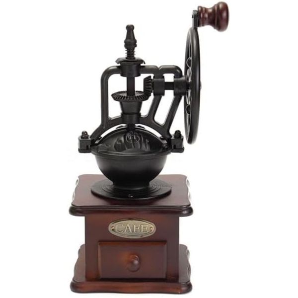 Manual Grinder, Wooden Vintage Bean Grinder for Making Coffee