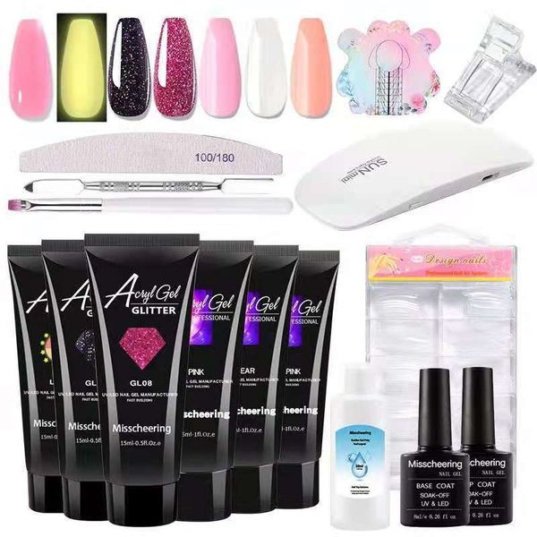 SET 3 - AcrylGel Complete Polygel Set with 6W Nail Lamp