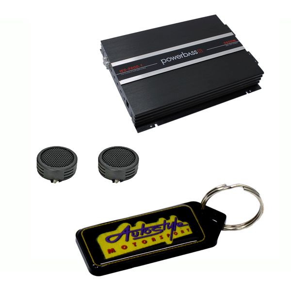 Powerbass 9800w 1Ch Class D Monoblock Amplifier &amp; Evo Tweeters &amp; Key Holder