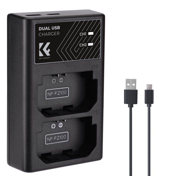 K&amp;F Dual Charger for Sony NP-FZ100 batteries | KF28.0010