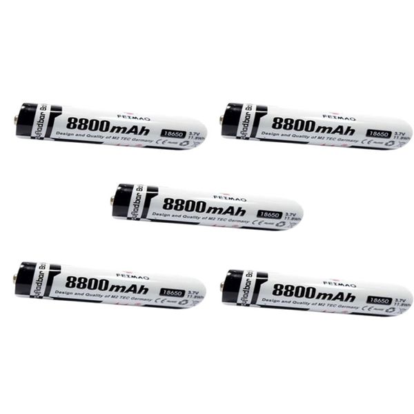 5-Pieces Of Flat Head 18650 8800mah Battery FA-18650-8800