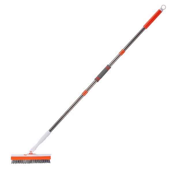 Multi-Purpose V-Shaped Grout Brush Floor Squeegee Set, Long Handle