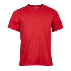 Domyos Men's Short-Sleeved Straight-Cut Crew Neck Cotton Fitness T-Shirt 500 - Red