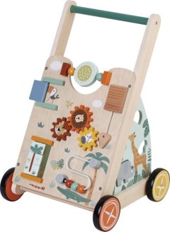 Wooden Baby Activity Walker with Multi Busy Boards | Toddler Learning Toy