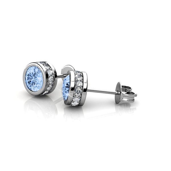 Dhia light Sapphire Glamour Stud Earrings made Crystals from Swarovski