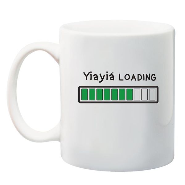Qtees Africa Yiayia Loading White Printed Mug