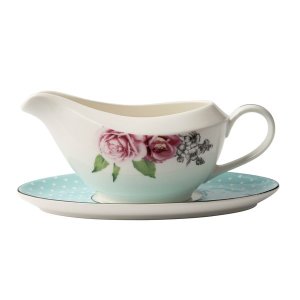 Jenna Clifford - Wavy Rose Gravy Boat with Saucer