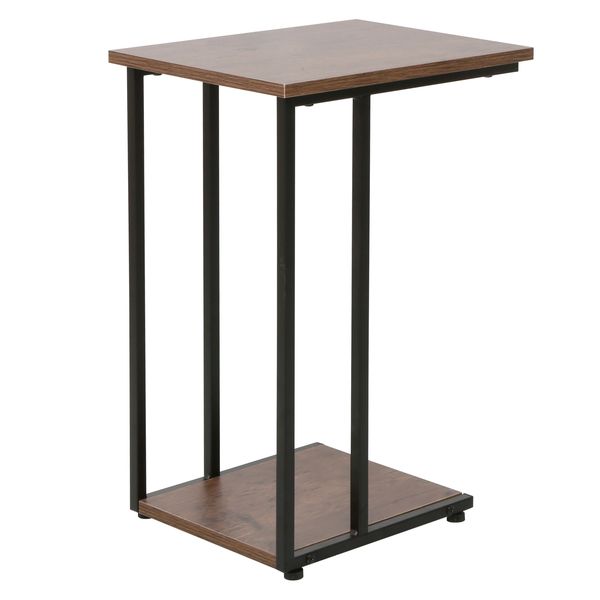 Chestnut Sofa Side Table, Melamine, Powder Coated Steel Frame