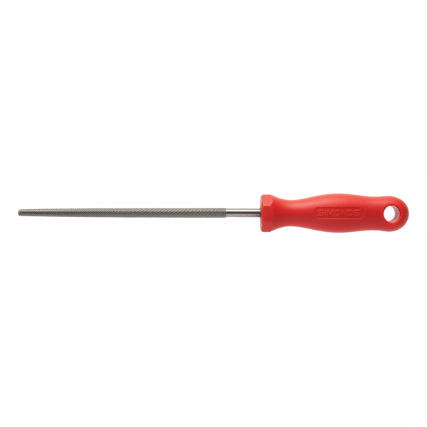 Simonds 8 Inch Round File Second Cut with Handle for Precision Work