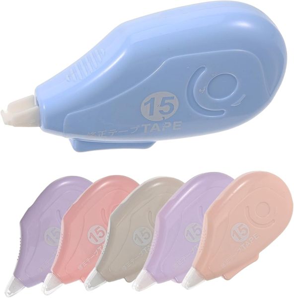 6pcs Adhesive Tapes for Students Compact Stationery Tools Random Colors