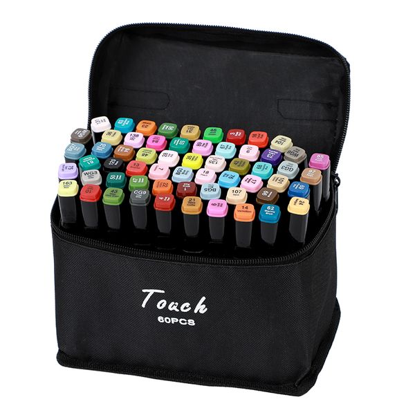 Touch 60 Pieces Of Double Head Oil Color Art Marker Set