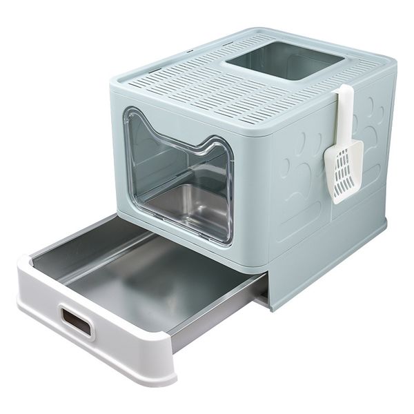 Cat Litter Box with Scoop Enclosed Cat Potty for Less Odor and Privacy