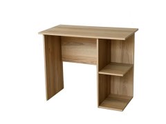 Home Study Desk, 900x500 with Side 2 Tier Shelf - Sahara