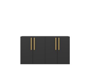 Palama 4-Door Side-Board/Buffet-Black/Natural
