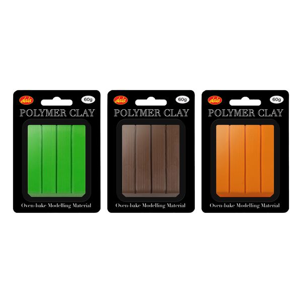 Polymer Clay 60g X Green, Brown, Orange