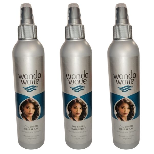 Wonda Wave - Oil Sheen Hairspray - 250ml Pack of 3