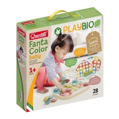 Quercetti Eco-Friendly Fantacolor Baby Mosaic Button Peg Board Set