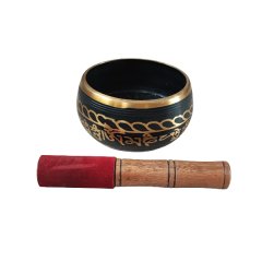 Black Brass Singing Bowl (4.5 Inch) &amp; Mallet