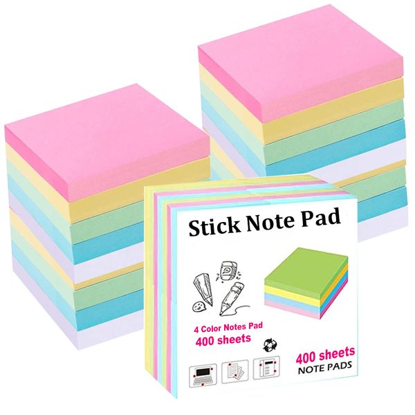1600 Sheets - Colored Self-Stick Pads for Office Supplies, School, Home