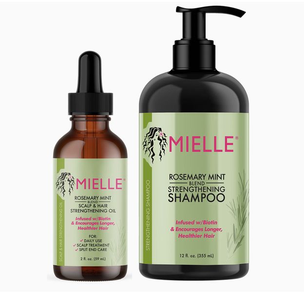 Mielle Rosemary Mint Strengthening Oil and Strengthening Shampoo Pack