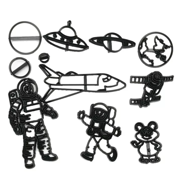 Patchwork Cutters Space Set Spaceman Rocket Planets Sugarcraft Cake Decor